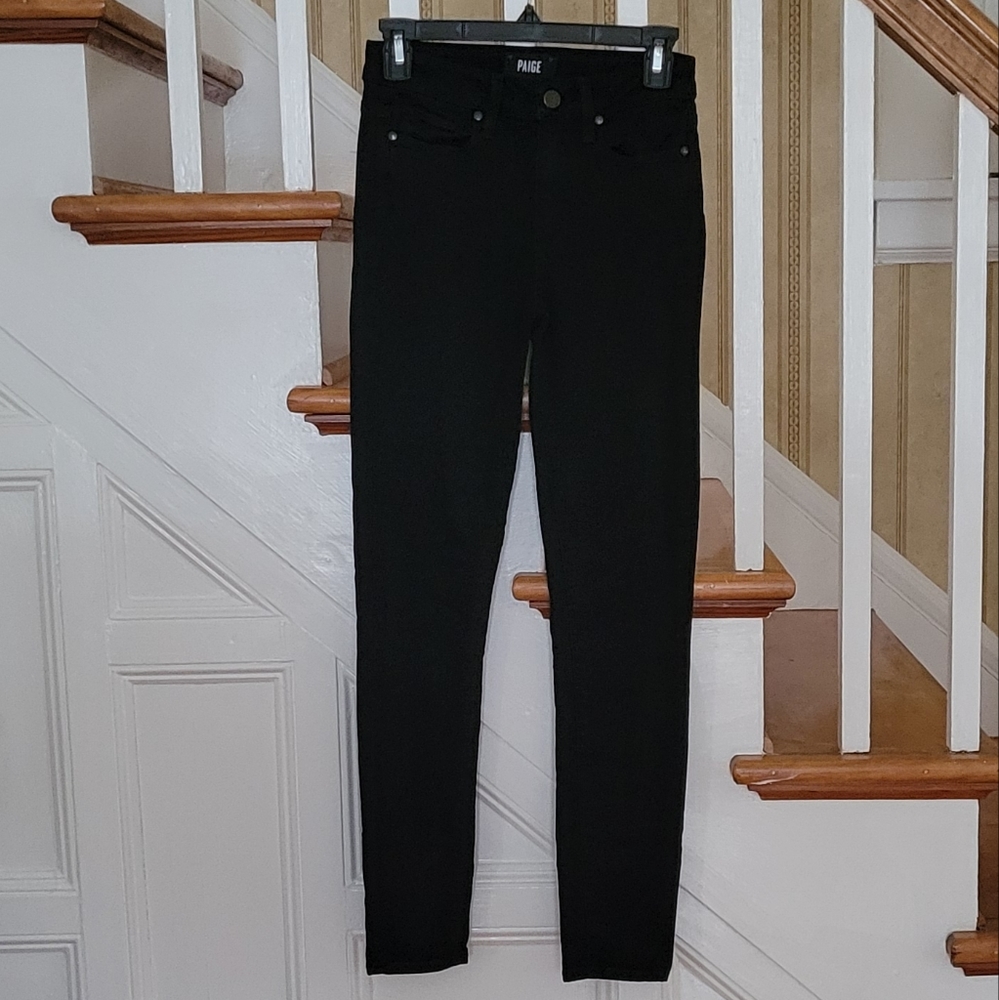 PAIGE ANTHROPOLOGIE Hoxton Ankle Skinny Black Jeans Size 24 - Picture 4 of 9